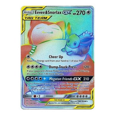 SM Team Up 191/181 Eevee & Snorlax GX (Rainbow Rare Tag Team)
