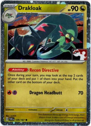SV Twilight Masquerade 129/167 Drakloak (Prize Pack League Promo Cosmo Holo)