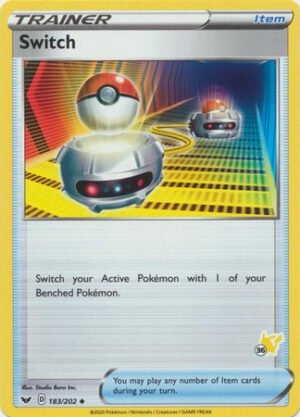 Sword & Shield (Base) 183/202 Switch (Pikachu Symbol 36)