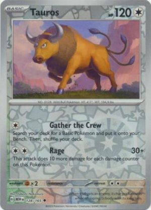 Scarlet & Violet 151 128/165 Tauros (Reverse Holo)